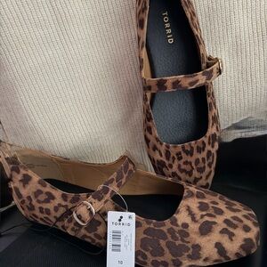 torrid Leopard Print Mary Jane Flats - Brown/Black